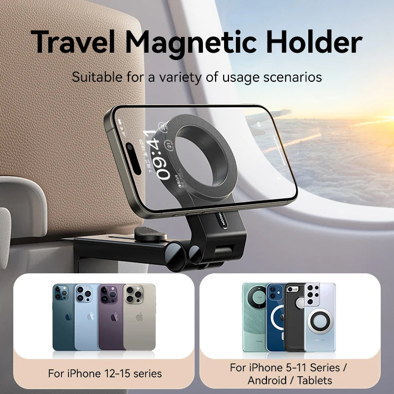 Joyroom Magnetic Travel Phone Holder Airplane Phone Mount Hands-Free Flexible Rotation Airplane Phone Mount Holder For iPhone