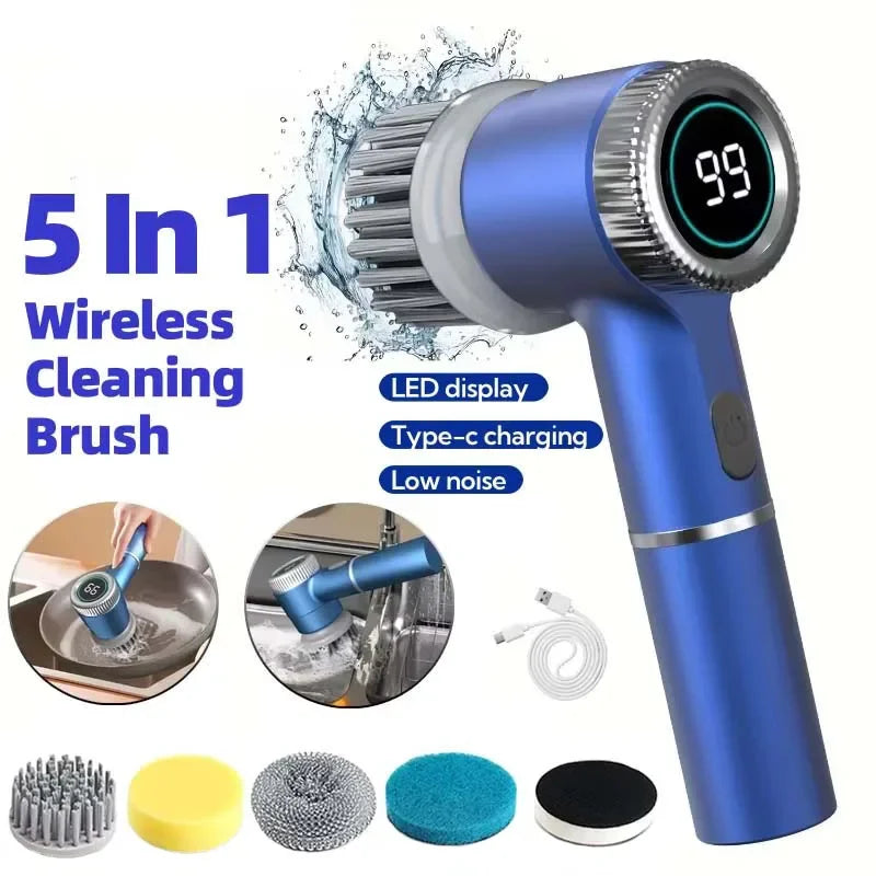 Wireless Electric cleaning brush powerful IPX7 waterproof USB rechargeable automatic handheld cleaner multi function household